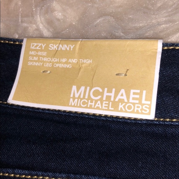 Michael Kors Izzy Skinny Jeans Overdyed Indigo 14 - Picture 7 of 8